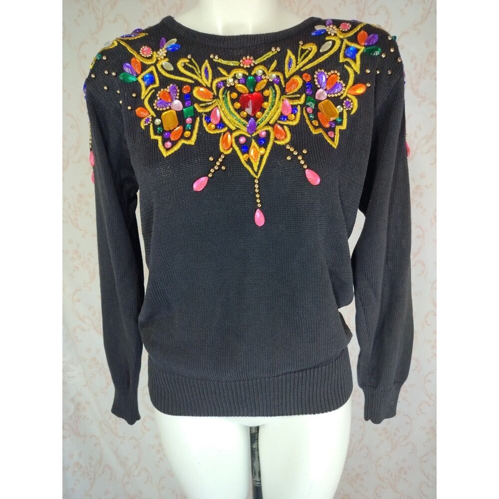 VTG Lindsey Blake Embellished Sweater Wm S